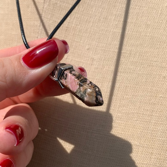 Handmade Genuine Stone Dagger Charm Amulet Necklace - Picture 9 of 14